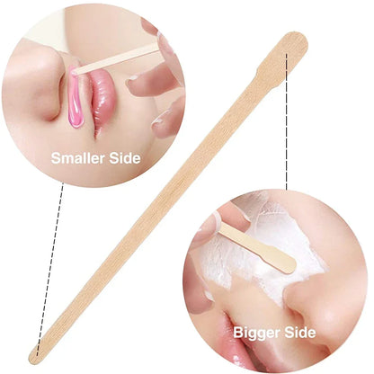 100PCS Woman Wooden Hair Removal Stick Disposable Depilation Spatula