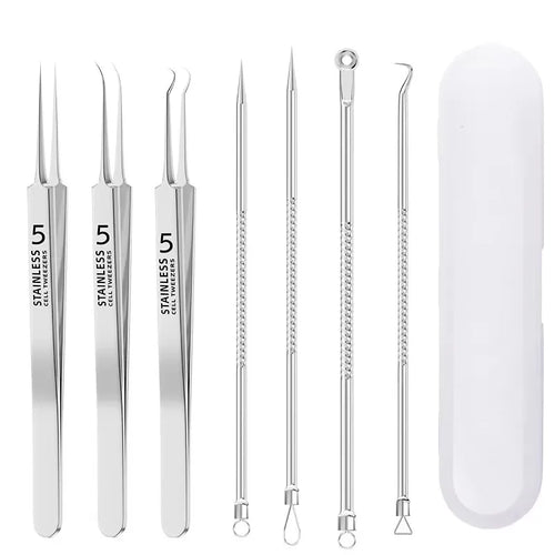 Stainless Steel 4/7/8pcs Acne Removal Tool Set - Blackhead & Pimple