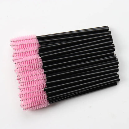 50Pcs Makeup brushes Disposable Crystal Eyebrow brush Diamond Handle
