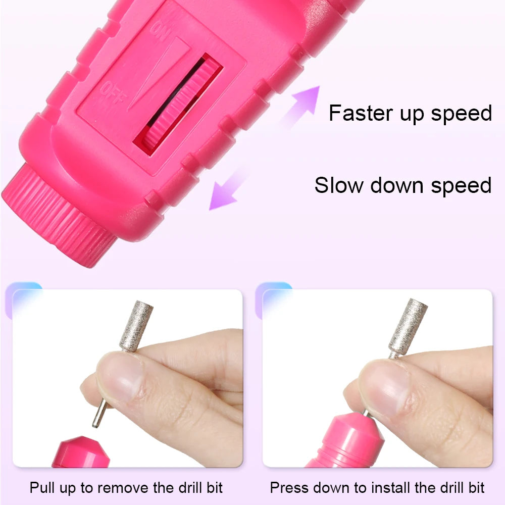 LINMANDA 6 In 1 Electric Nail Drills Kit Remove Polisher Manicure