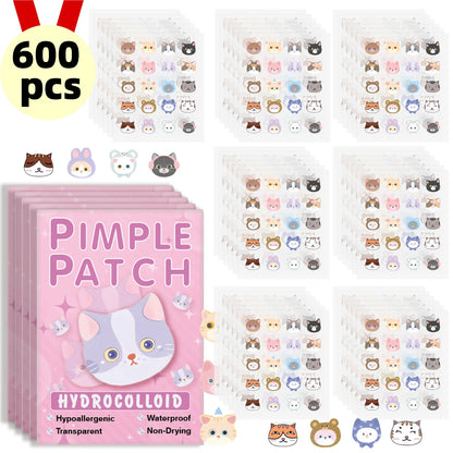 600pieces of cartoon cat acne patches, facial acne patches, concealer