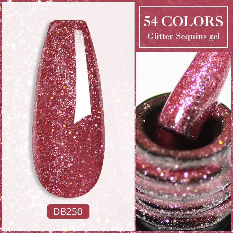 6ml Glitter Gel Nail Polish Sparkling Nail Art  UV Gel Colorful