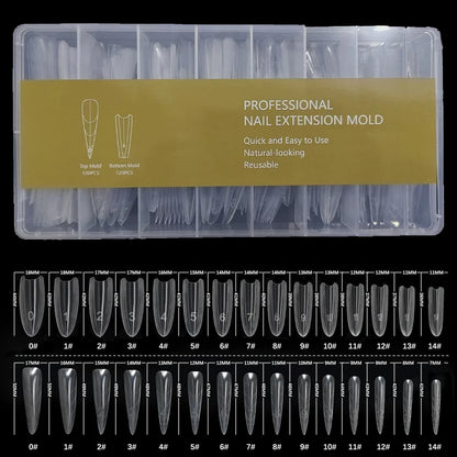 240PCS Sandwich Dual Nail Form Coffin Almond Nail Forms 15Size