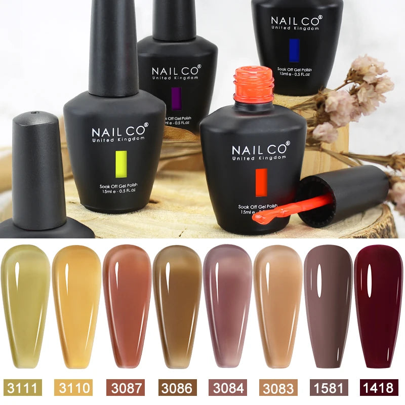 NAILCO 15ml Translucent Color Gel Nail Polish Vernis Semi Permanent UV