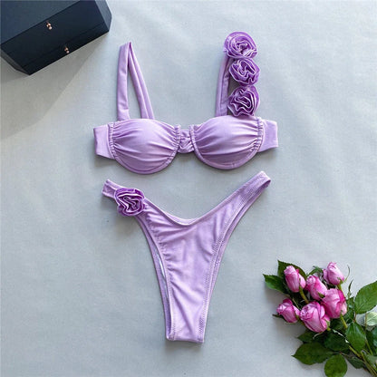 Sexy Flower Push Up Bikini