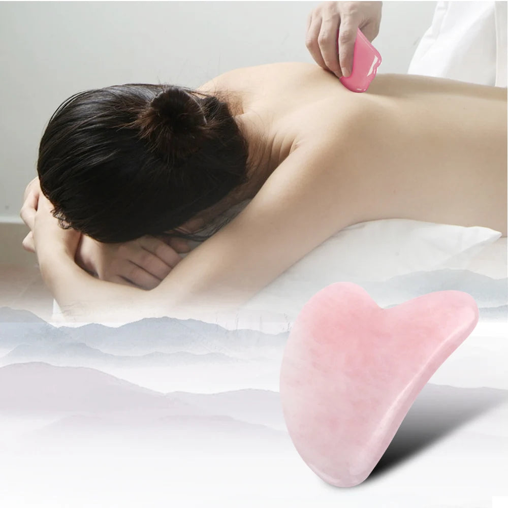Heart Shape Resin Gua Sha Massage Board Facial Skin Care Face Massager