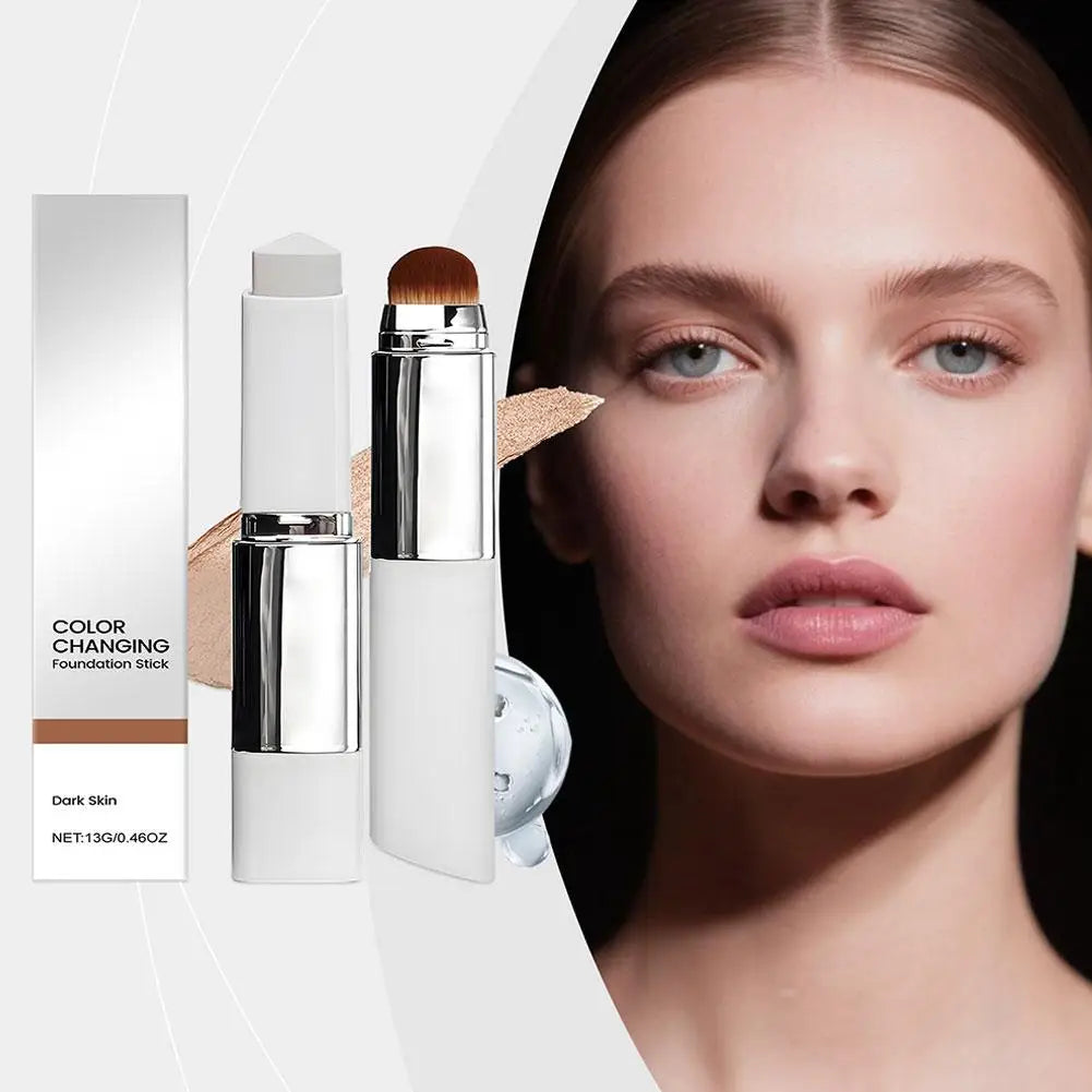 2-in-1 Color-Changing Foundation Stick Liquid Lightweight Moisturizing