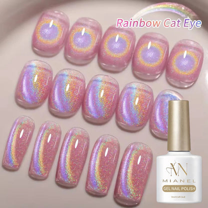 MIANEL Rainbow Cat Eye gel nail polish, UV LED curing, long-acting