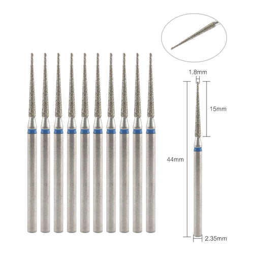 10Pcs Diamond Milling Cutter For Manicure Electric Nail Drill Bits
