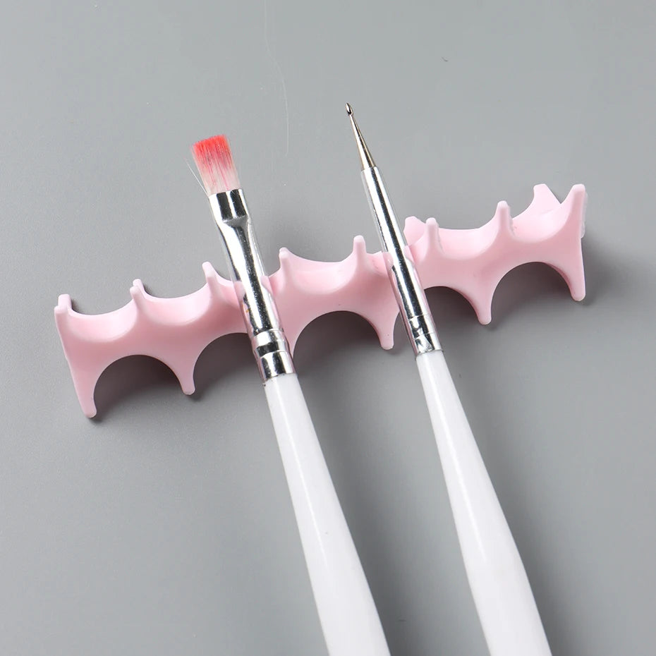 Soft Silicone Nail Pen Holder Brush Rack Shelf UV Gel Brush Display
