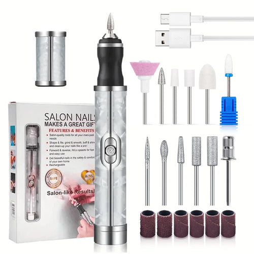 LINMANDA Electric Nail File Set Nails 4 Speeds Cordless Acrylic Nail
