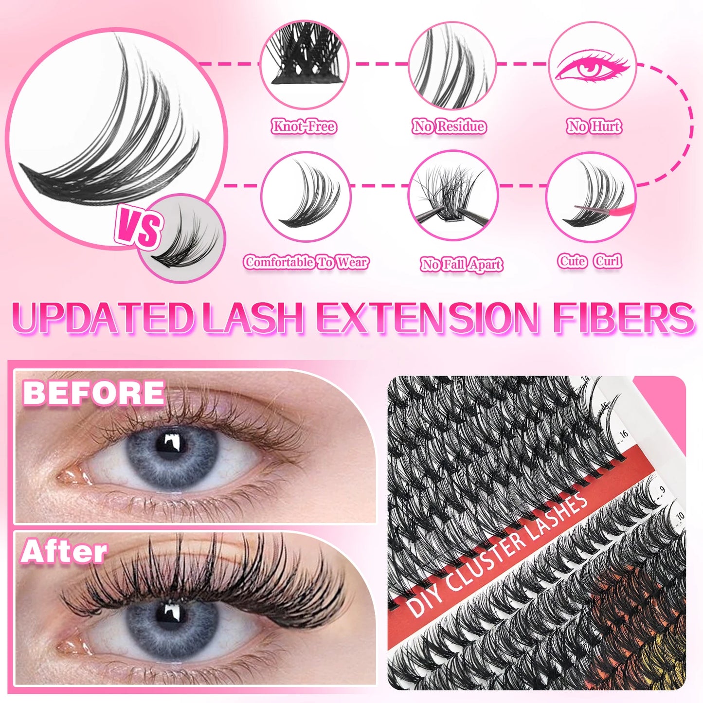 320/600/790 Cluster Lashes Kit – Daily & Party Essential with