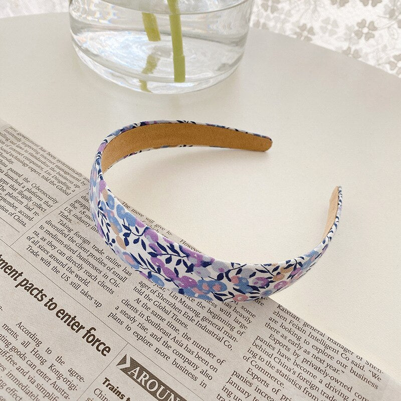 Aveuri Korea Style Retro Headband Women Simple Cloth Fabric Hair Band Floral Lattice Hairbins For Ladies Girl Headwear Hair Accessories