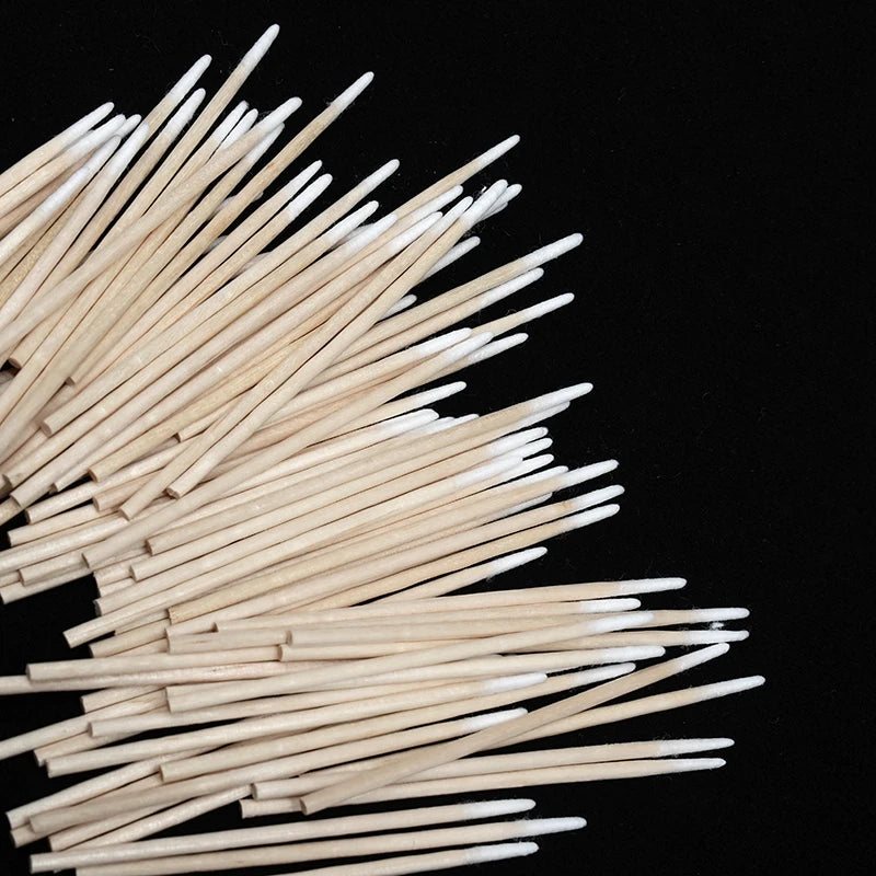 300Pcs Nails Wood Cotton Swab Clean Sticks Nail Polish Remover Art