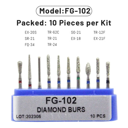 AG 1 Box Dental Diamond Burs Drill for High Speed Handpiece Dentist