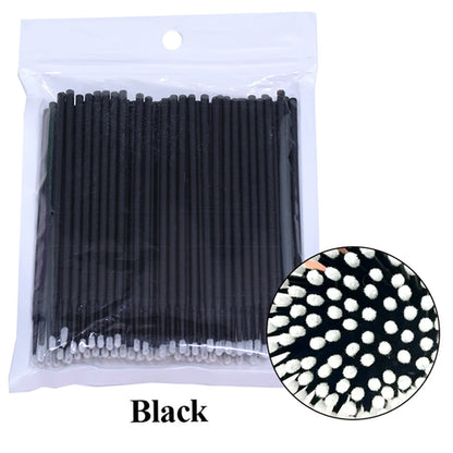 100Pcs Eyelash Cleaning Brush Lash Extension Micro Cotton Swab