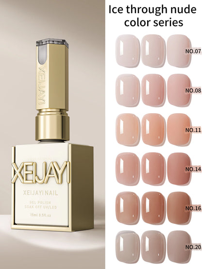 1/6Pcs 15ml Jelly Ice Nude Peelable Polish, UV/LED - set, Formaldehyde