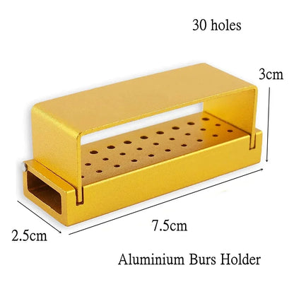 30 Pcs/Set Aluminium Dental Burs Kit With Holder Dental Diamond Burs