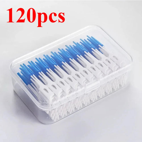 40/120pcsInterdental brush Soft silicone adaptive interdental brush