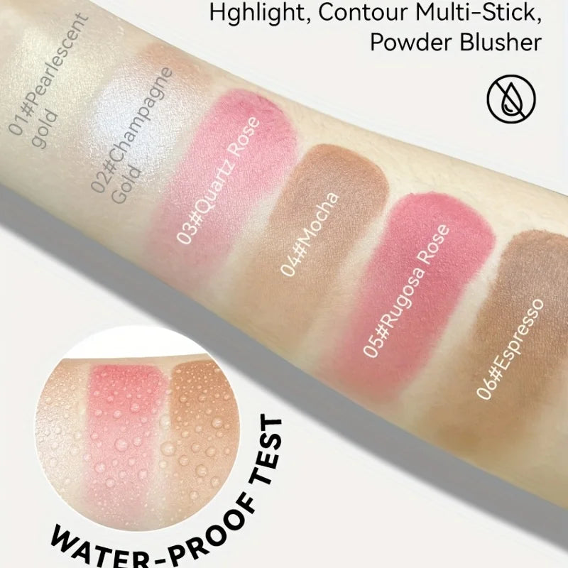 Cream Contour Sticks,Shades with Highlighter & Bronzer & Blush,