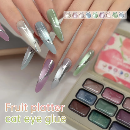 9 Colors Reflective Cat Eye Magnetic Nail Gel Soak UV LED Gel Salon