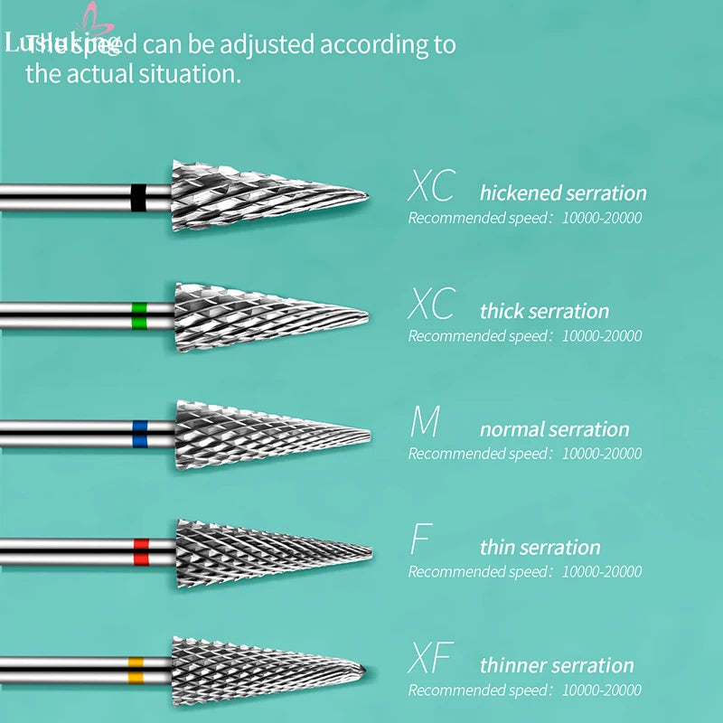 Tip Tungsten Carbid Nail Drill Bits Electric Manicure Drill Accessory