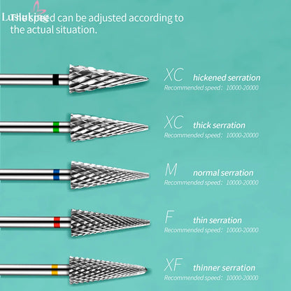Tip Tungsten Carbid Nail Drill Bits Electric Manicure Drill Accessory