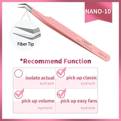 LAGEE Fiber Tip Eyelash Extension Tweezer Volume Isolation Precise