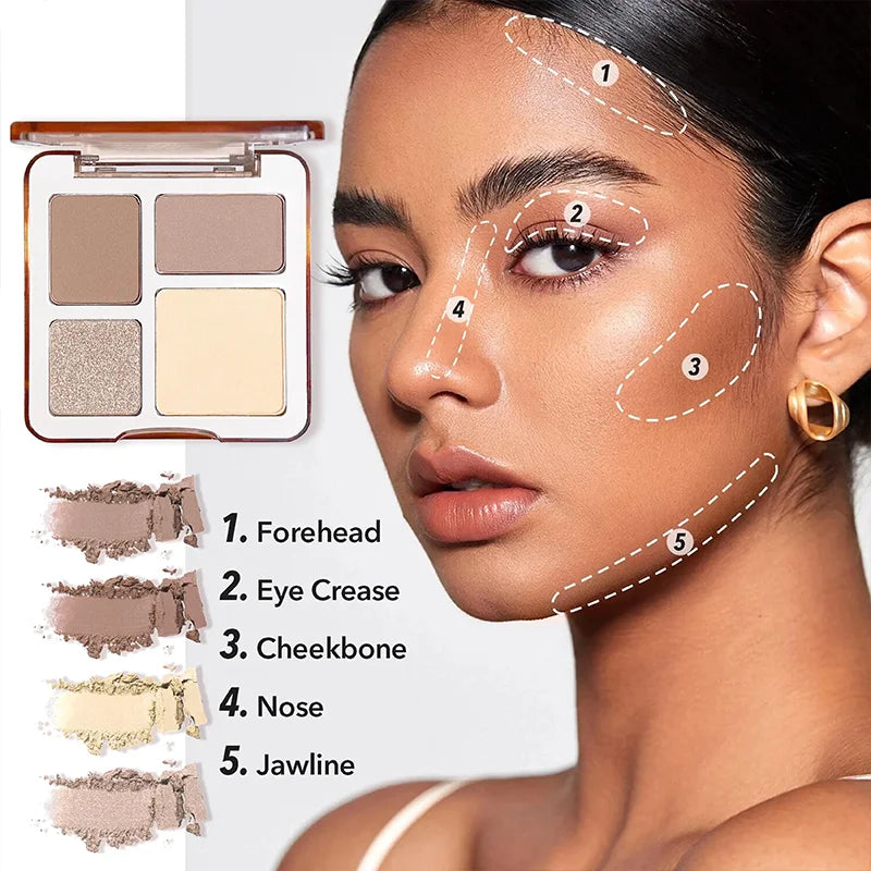 Natural Stereoscopic Face Powder Palette  Matte Bronzer  Contour