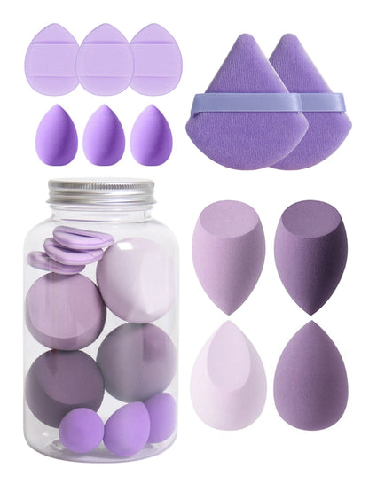 12Pcs Makeup Sponge Set with Storage Jar Latex-Free, Makeup Sponge