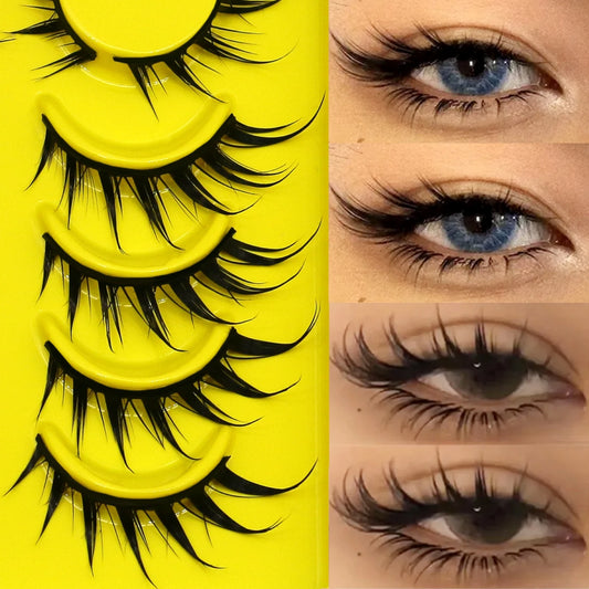 Lasvirey Cat Eye Lashes Manga Lashes Styles 3D Faux Mink Lashes Soft
