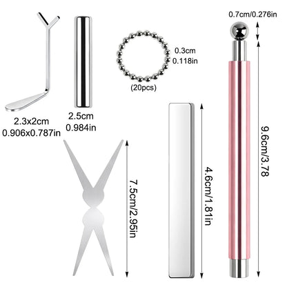 6pcs Cat Eye Nail Magnet Tool Set, French Tips Cat Eye Heart Magnets