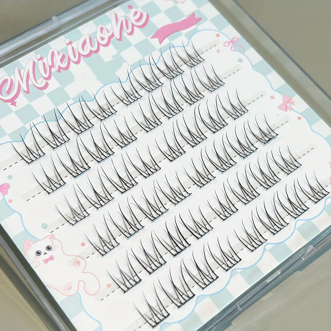 Mixiaohe Glue-Free False Eyelashes 48 Clusters 10-13mm C Curl Beginner