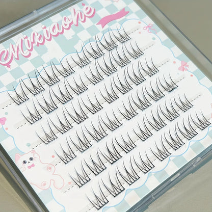 Mixiaohe Glue-Free False Eyelashes 48 Clusters 10-13mm C Curl Beginner