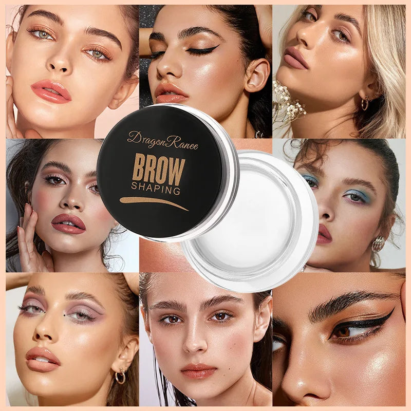 White Bushy Eyebrow Gel - European & American Style, Long-lasting