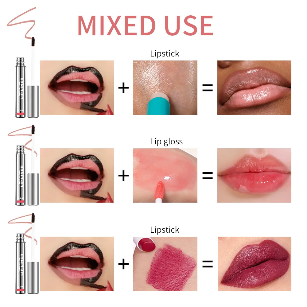 4PCS Highly Pigmented Lip Liner Tattoo Matte Peel Off Enhance Lips Lip