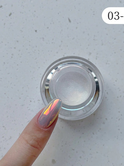 1 box Moonlight Mirror Nail Powder Silver Fine Glitter Metallic Effect