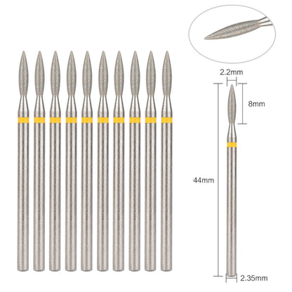 10Pcs Diamond Milling Cutter For Manicure Electric Nail Drill Bits