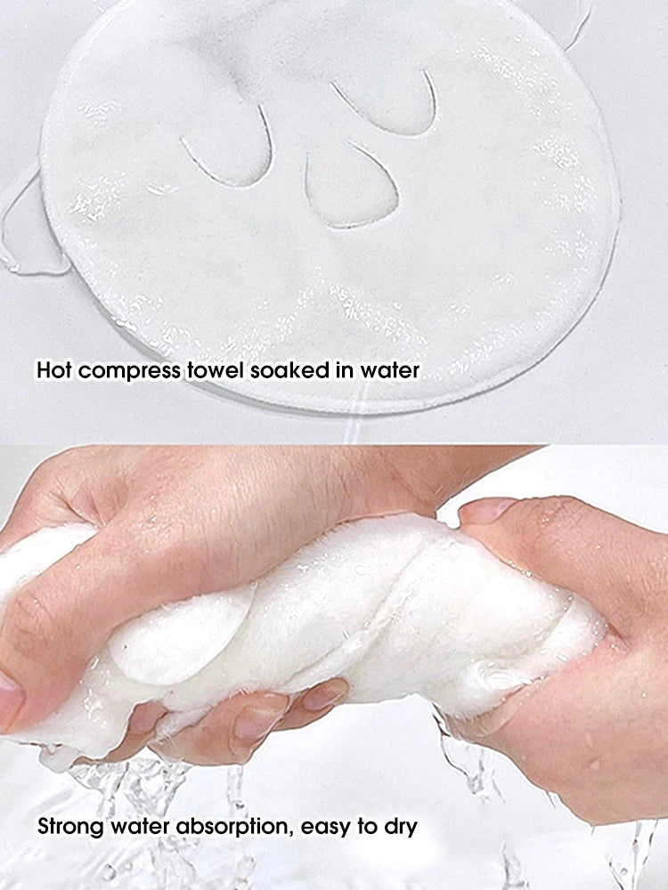 Hot compress towel hanging ear soft skin-friendly steam heating cold
