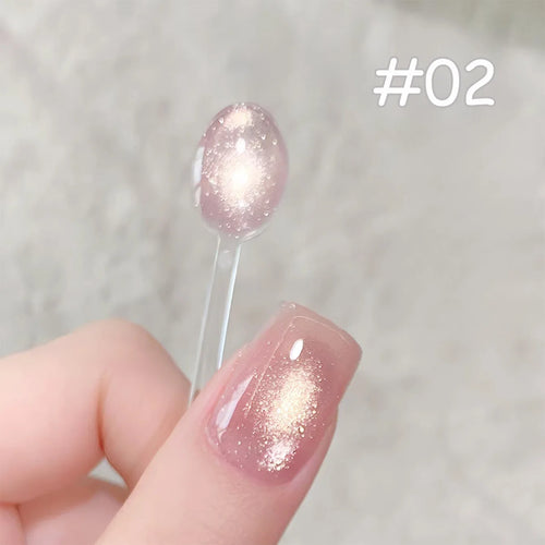 SHAKA 1-16pcs Flash Pure Lust Golden Light Heroine Cat Eye Gel Nail