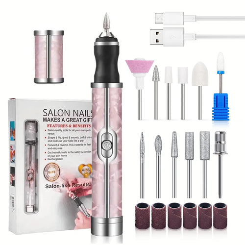 LINMANDA Electric Nail File Set Nails 4 Speeds Cordless Acrylic Nail