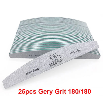 5/25Pcs/Lot Nail File Mix Color 80/100/150/180/240 Grit Professional