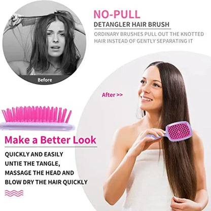 2pc Hair Comb Set Anti Static Scalp Massage Wet Dry Comb Demelante
