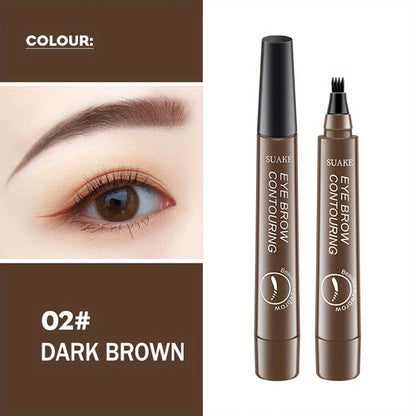 Waterproof Eyebrow Pen, Microblading Eyebrow Pencil With 4 Split Head,
