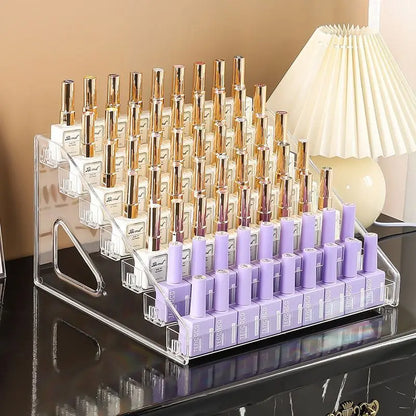3/4/5/6/7 Layers Acrylic Nail Polish Display Rack Transparent Cosmetic