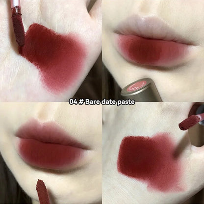 DIXI Mini Silver Tube Matte Lip Glaze — Velvet Finish, Skin-Enhancing,