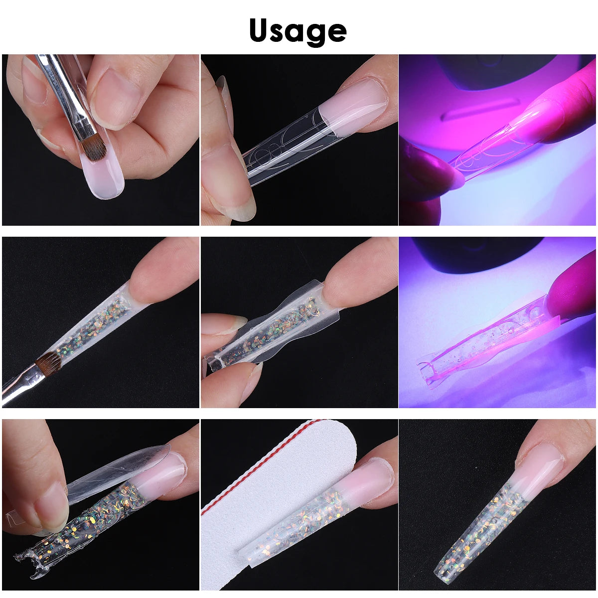 180pcs New Sandwich Nail Extension Mold Interlayer Dual Nail Forms
