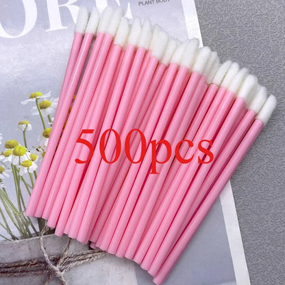 500pcs Lip Brush Disposable Lipstick Brush Eyelash Microbrush Mascara