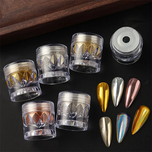1/6pcs nail magic mirror powder holographic metal chrome powder silver