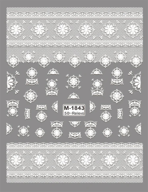 5D Nail Art Stickers Love Hearts Stars French Nail Art Design